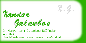 nandor galambos business card